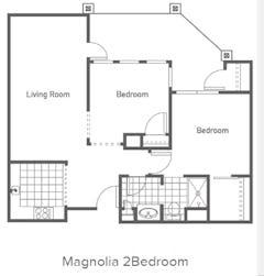 The Magnolia 2Bedroom floorplan image