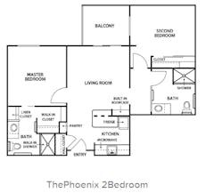 The Phoenix 2Bedroom floorplan image