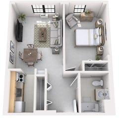 The Senior Suites 1 Bedroom floorplan image