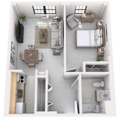 The Senior Suites 1Bedroom floorplan image