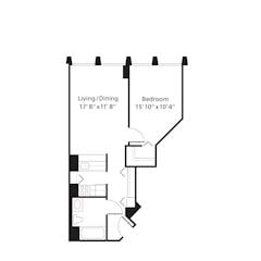 The 1BR A and P  floorplan image