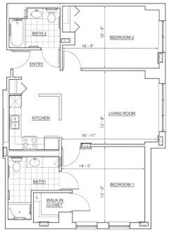 The Meadow 2Bedroom floorplan image