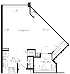 The Iris1 Studio floorplan image