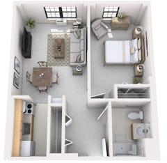 The Senior Suites 1Bedroom floorplan image