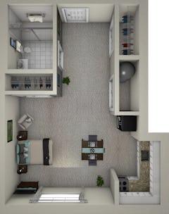 The Willow Studio floorplan image
