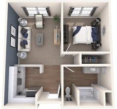 The AL 1Bedroom floorplan image