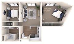 The AL 2Bedroom floorplan image