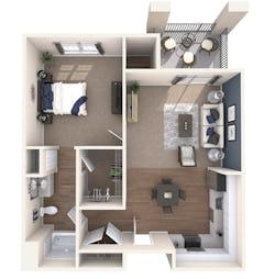 The IL 1Bedroom floorplan image