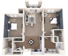 The IL 2Bedrooms floorplan image