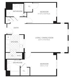 Oleander 2Bedroom floorplan image