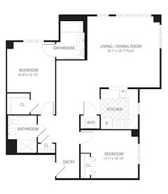 Poplar 2Bedroom floorplan image