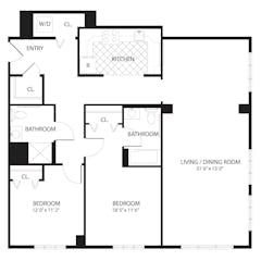 Sycamore 2Bedroom floorplan image