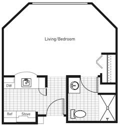 The UnionHill Studio floorplan image
