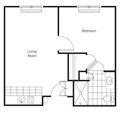 The Lily 1BR floorplan image