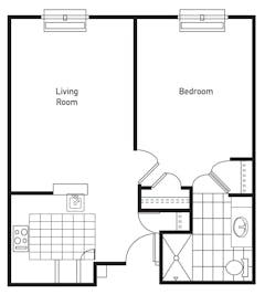 The Hibiscus 1BR floorplan image