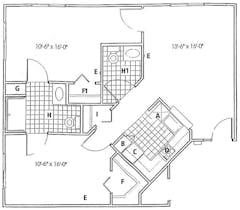 The WeeChiTah 2BR floorplan image