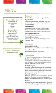 Sample Menu - The Residence at Selleck’s Woods